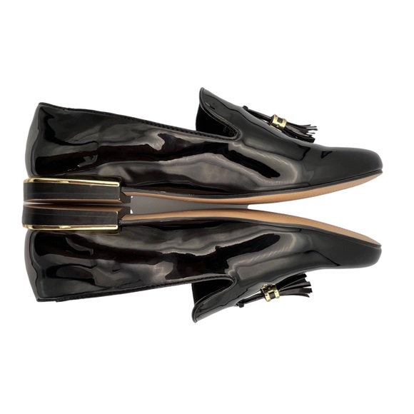 ZARA | Tasseled Black Patent Leather Style Loafer Flats | Size US 6.5 / EUR 37 - Picture 4 of 13
